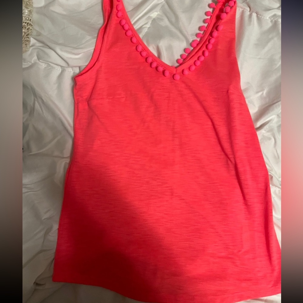 Lilly Pulitzer Pink Tank with Pompoms